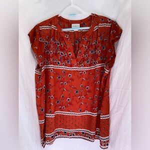 Liz Claiborne szXL orange/red/navy floral blouse